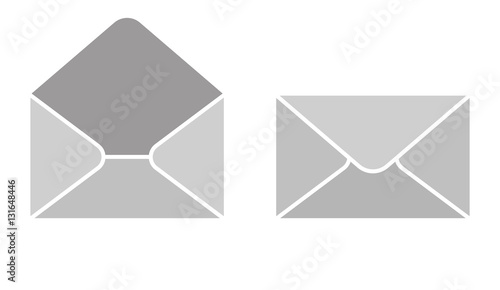 Vector envelope image on a light background. E-mail Icon. Illustration of incoming or outgoing messages on the Internet.
