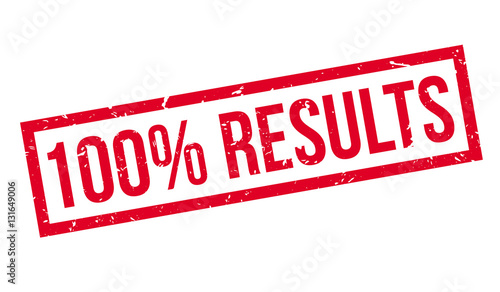 100 percent results rubber stamp