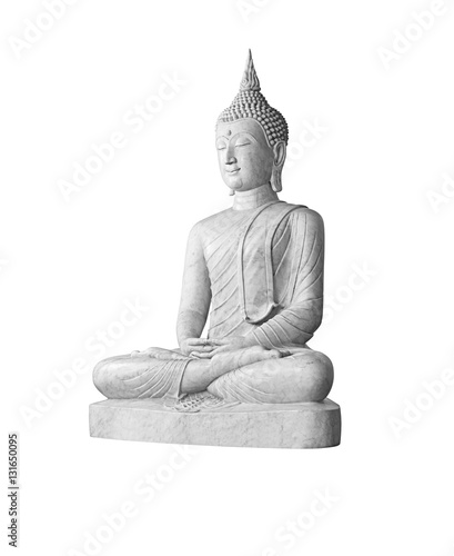 Marble statue of Buddha isolated on white background