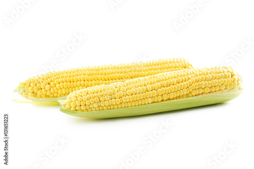 Sweet corns isolated on a white