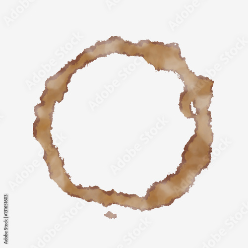 Coffee stain, isolated on white background, digital illustration art work.