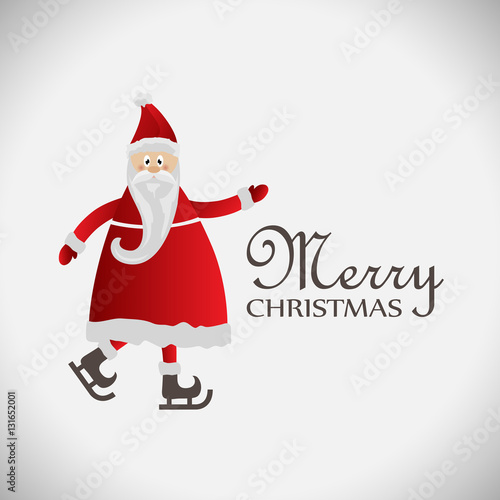 Santa Claus Greeting Card - Isolated On Gray Background, Vector Illustration, Graphic Design. For Web, Websites and Print Material. Template For Social Media Network, Newsletter And Ads