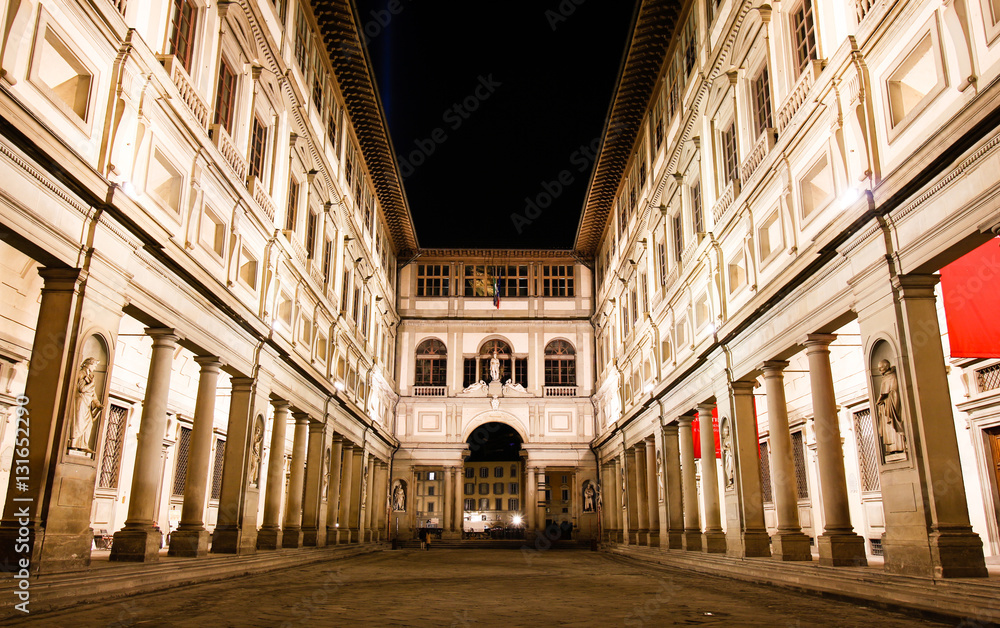 Arches of the Vasari Corridor (Corridoio Vasariano) in Florence,