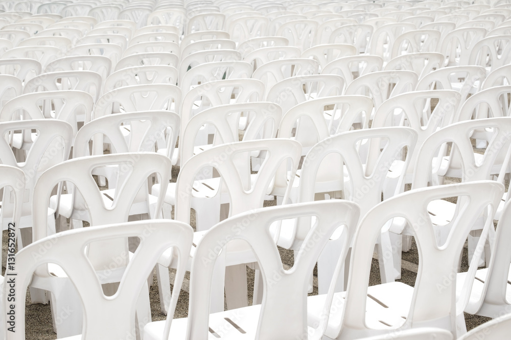 Fototapeta premium Plastic chair / Abstract background of plastic white chair. Shallow depth of field.