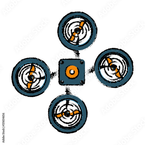 Drone robot technology icon vector illustration graphic design