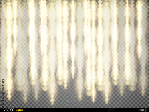 Sparkling glitter threads.  lines of particles with shimmering light blurs. curtain backdrop  shiny sequins or fashion strass drops Christmas  New Year decor on transparent background