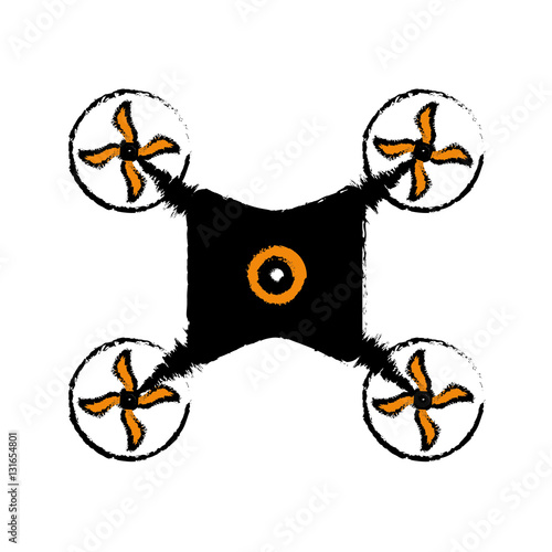 Drone robot technology icon vector illustration graphic design
