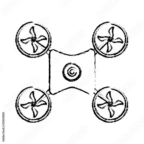 Drone robot technology icon vector illustration graphic design