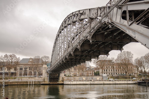 Paris, view of the Seine with Austerlitz bridge, raining photo