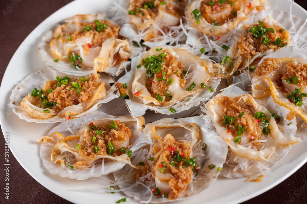 Scallop in Shell garlic fans steamed Scallop in Shell garlic fans steamed