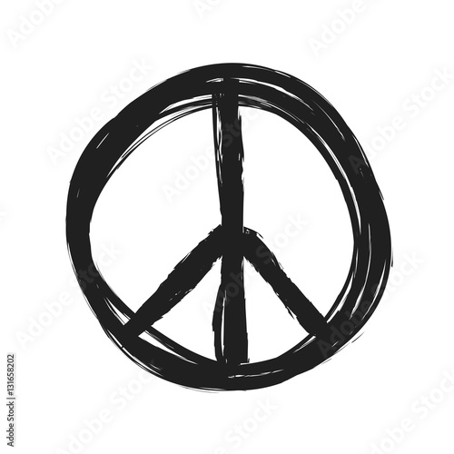 Billede på lærred grunge peace symbol