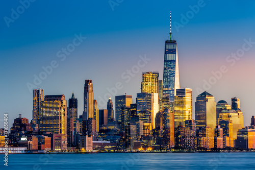 Lower Manhattan at sunset viewed from Hoboken, New Jersey