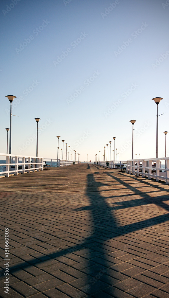 View of a wooden pier on the sea