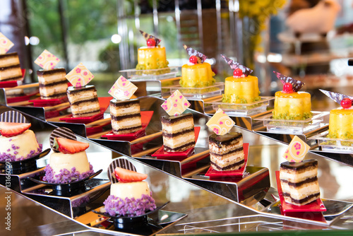 Diversity of dessert with fruit