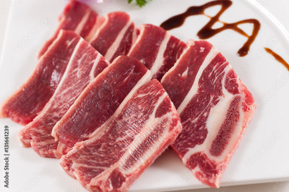 Beef Short Ribs on White Background Beef Short Ribs on White Background