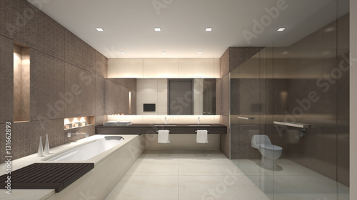 Luxury water closet   3D rendering