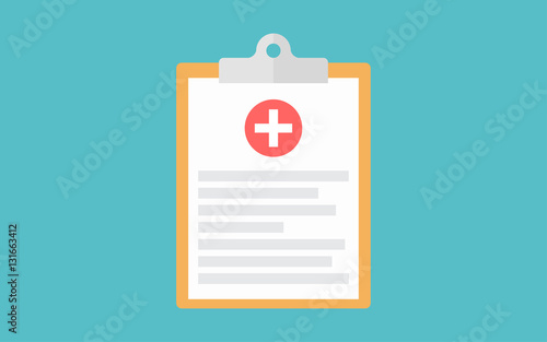 Medical clipboard flat vector icon