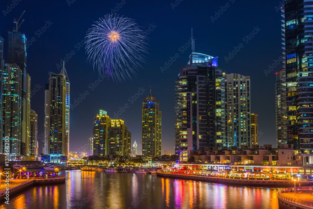Nightlife in Dubai Marina. UAE. November 14, 2012 Nightlife in Dubai Marina. UAE. November 14, 2012