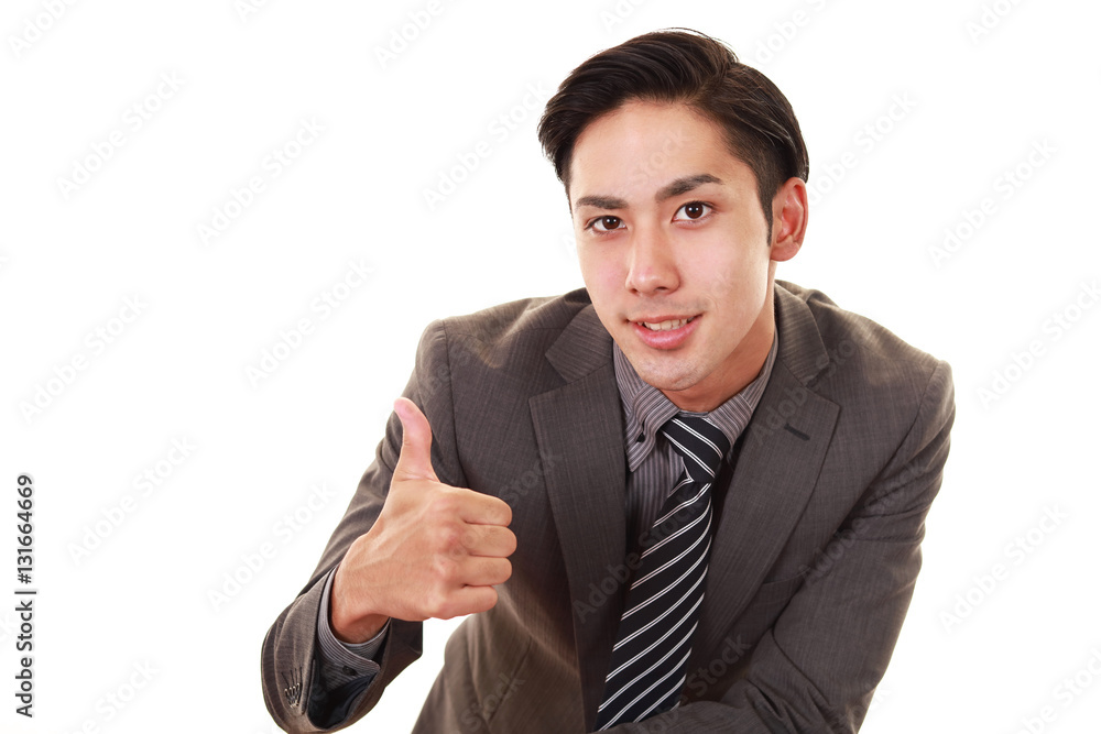 ガッツポーズのビジネスマン
