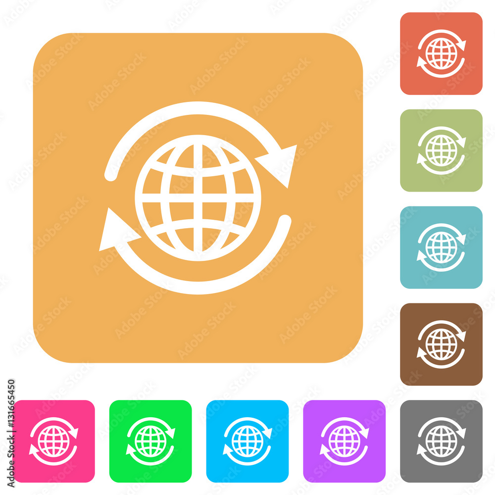 International rounded square flat icons