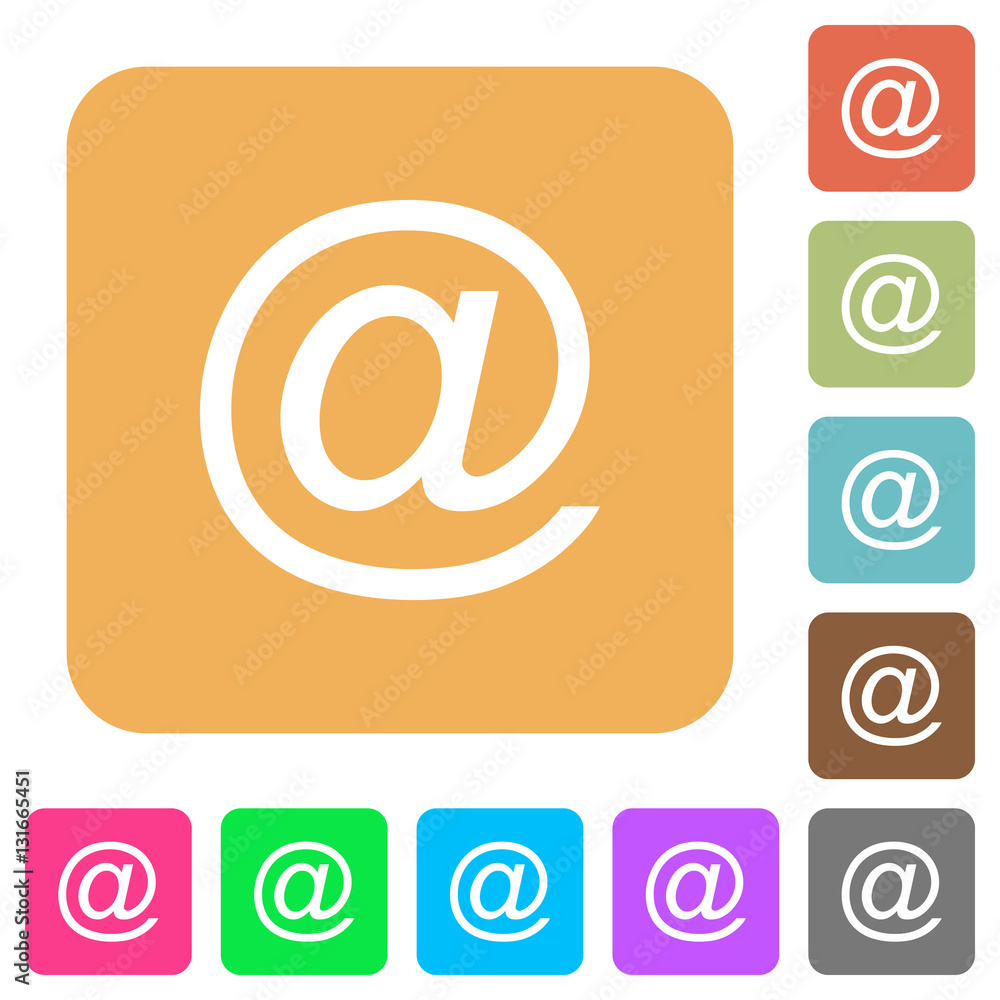 Email symbol rounded square flat icons Email symbol rounded square flat icons