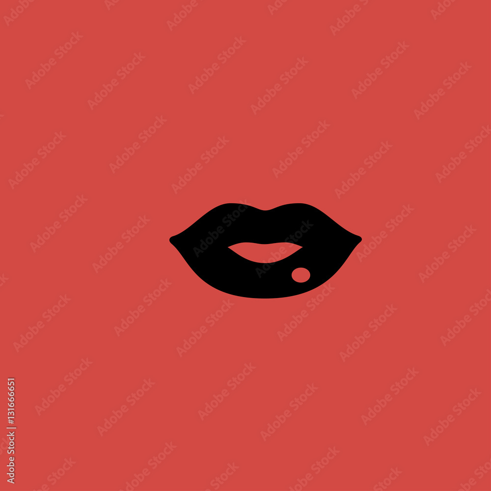 lips icon. flat design lips icon. flat design