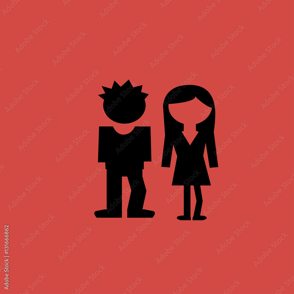 kids icon. flat design kids icon. flat design