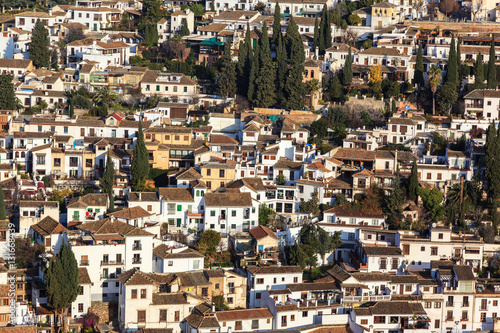 Albaicin neighborhood in Granada, view from the Alhambra. © fertatay