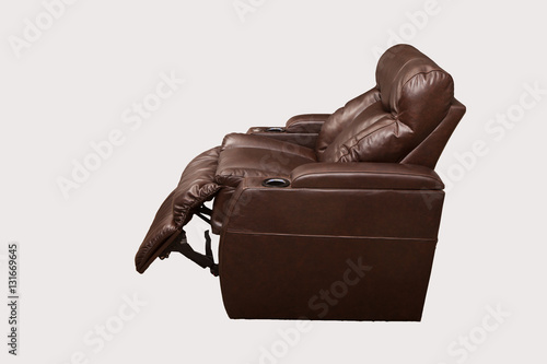 Brown chair made of genuine leather