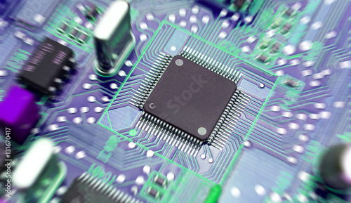 Foto Computerchip auf Mainboard