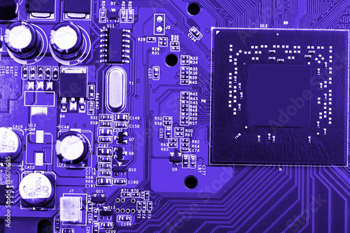 Computer motherboard closeup
