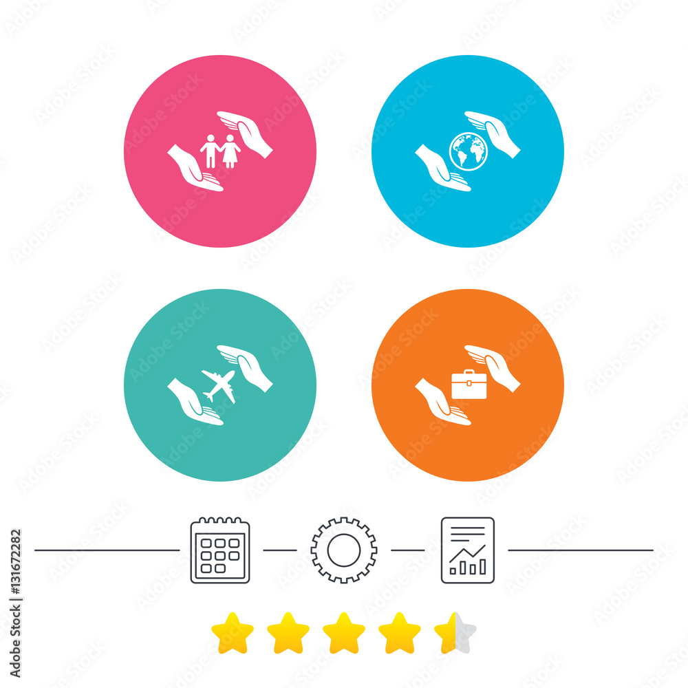 Hands insurance icons. Human life-assurance. Hands insurance icons. Human life-assurance.