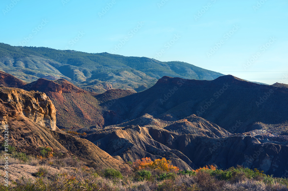 Tabernas Desert in Spain. Andalusia, Province of Almeria