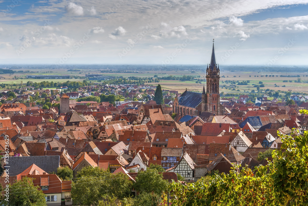 View of  Dambach la Ville, Alsace, France