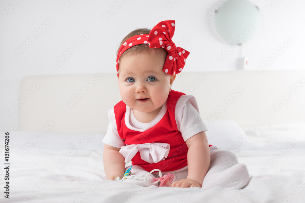 Adorable baby girl portrait on white background Adorable baby girl portrait on white background