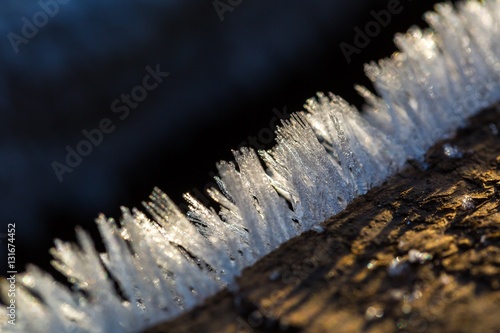 Big close up of snow or ice crystals