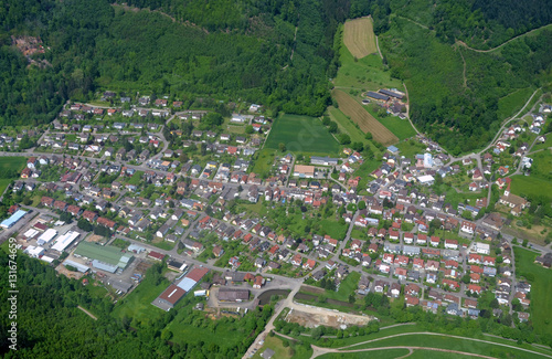 aerial view of the urban city landscape Kuhbach a suburb  of Lahr, Baden Germany photo