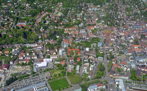 aerial view of the urban city landscape of Lahr, Baden Germany