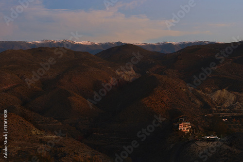 Sunrise over Tabernas Desert in Spain