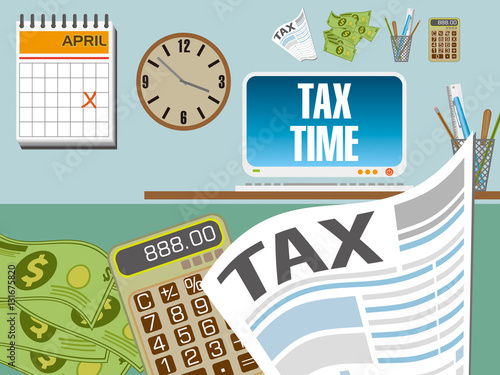 Tax Preparation for tax season with graphic elements
