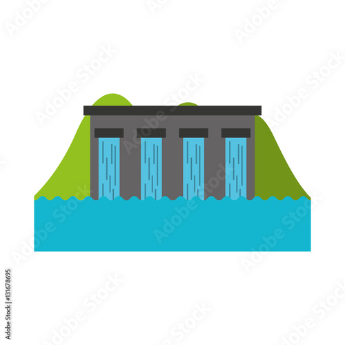 hydroelectric dam isolated icon vector illustration design