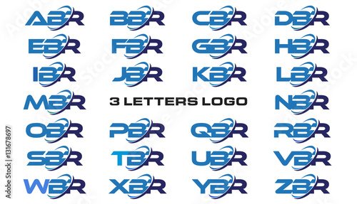 3 letters modern generic swoosh logo ABR, BBR, CBR, DBR, EBR, FBR, GBR, HBR, IBR, JBR, KBR, LBR, MBR, NBR, OBR, PBR, QBR, RBR, SBR, TBR, UBR, VBR, WBR, XBR, YBR, ZBR