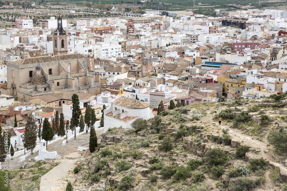 a view from the Castle over Sagunto city, province of Valencia, Spain