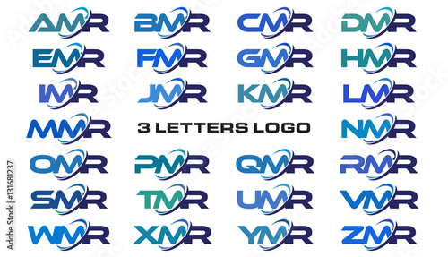 3 letters modern generic swoosh logo AMR, BMR, CMR, DMR, EMR, FMR, GMR, HMR, IMR, JMR, KMR, LMR, MMR, NMR, OMR, PMR, QMR, RMR, SMR, TMR, UMR, VMR, WMR, XMR, YMR, ZMR