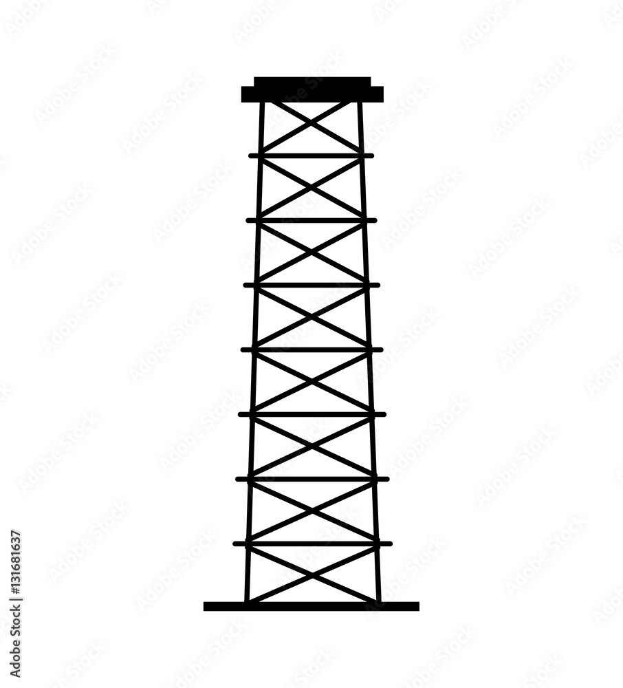 Refining plant tower isolated icon vector illustration design Refining plant tower isolated icon vector illustration design