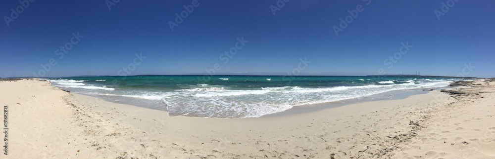 Beatiful Sunny Beach day in Formentera Spain.