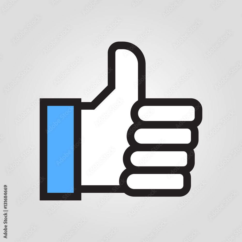 Thumb up, trusted icon in trendy flat style isolated on grey background. Internet and ecommerce symbol for your design, logo, UI. Vector illustration, EPS10. Thumb up, trusted icon in trendy flat style isolated on grey background. Internet and ecommerce symbol for your design, logo, UI. Vector illustration, EPS10.