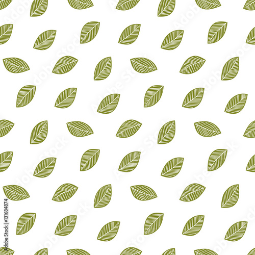 seamless leaf pattern and background vector illustration