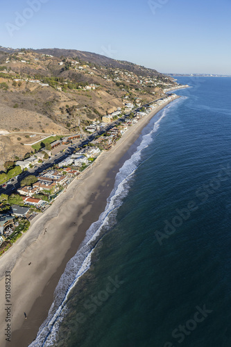 Malibu Beach Mansions Aerial