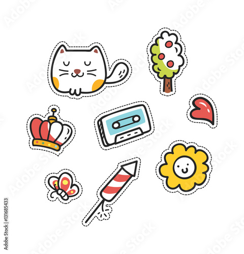 Set of cute patch